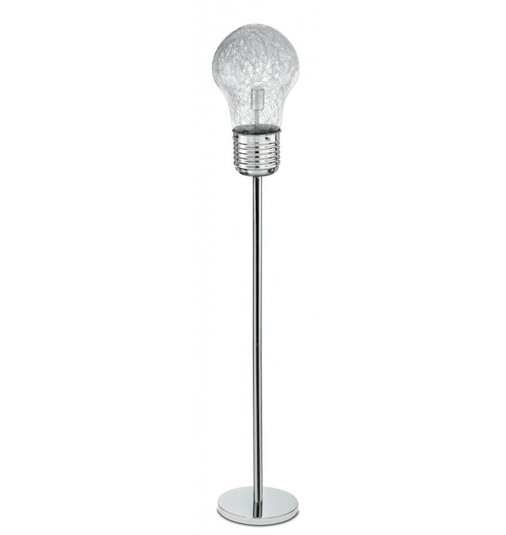 Piantana vetro forma lampadina interno fili in alluminio 1XE27 non incl. LAMPADINA