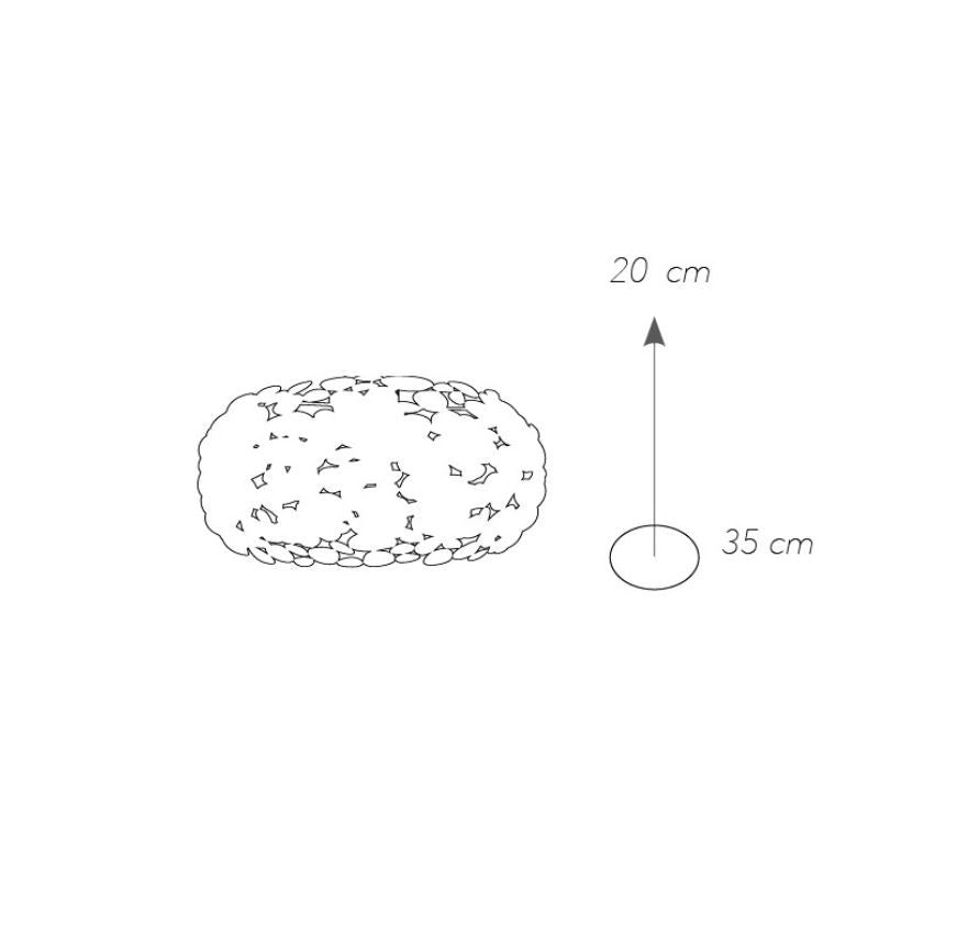 Plafoniera D.35cm metallo cromo o bianco forme tondeggianti 2XE27 non incl. DIONISO