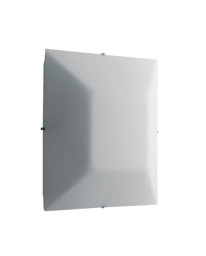 Plafoniera in vetro bianco satinato con finiture cromo 30x30cm 1XE27 non incl. OSIRIDE