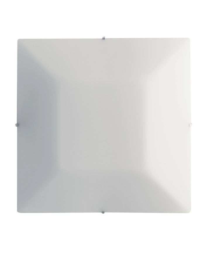 Plafoniera in vetro bianco satinato con finiture cromo 40x40cm 3XE27 non incl. OSIRIDE