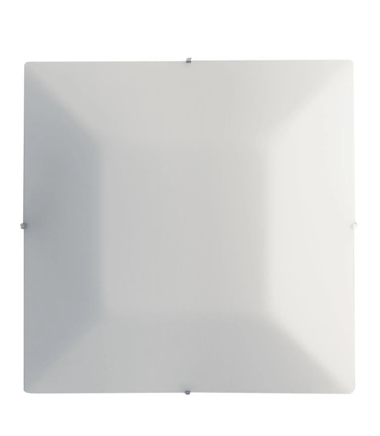 Plafoniera in vetro bianco satinato con finiture cromo 50x50cm 4XE27 non incl. OSIRIDE