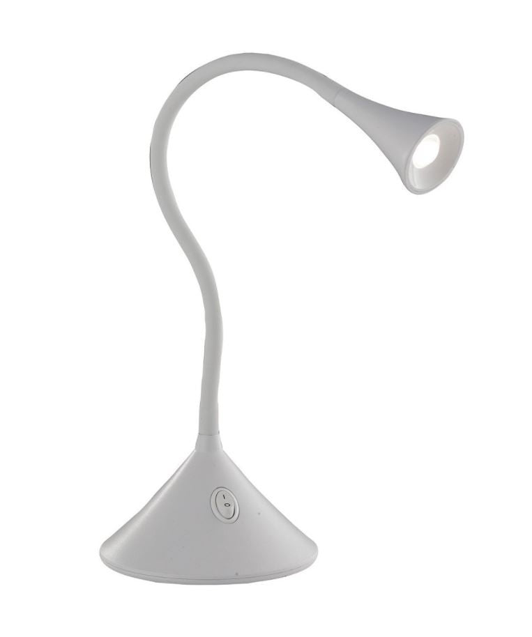 Lampada da scrivania/applique LED orientabile in metallo-silicone bianco o nero