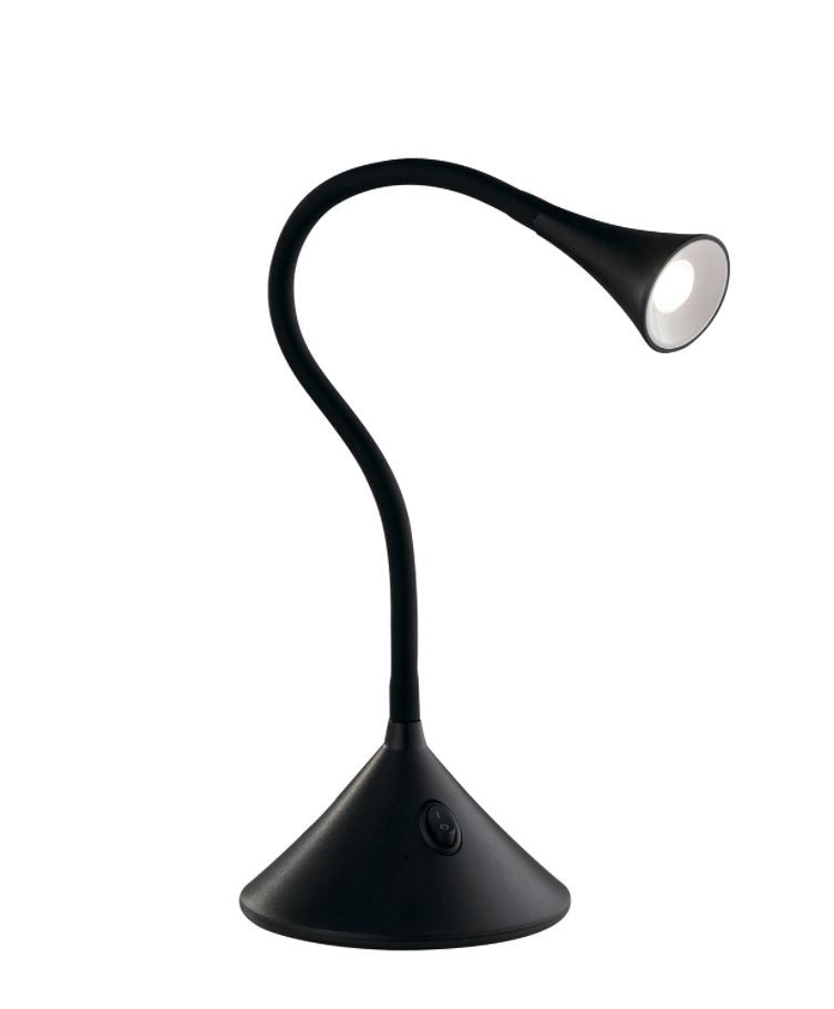 Lampada da scrivania/applique LED orientabile in metallo-silicone bianco o nero