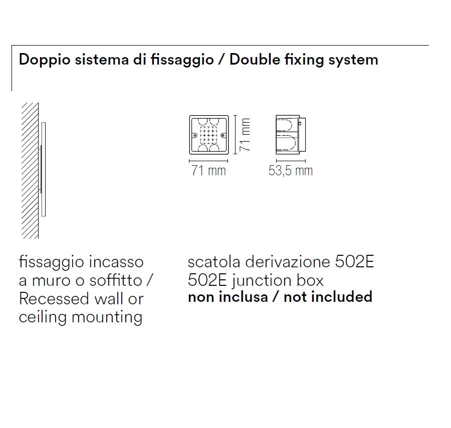 Segnapasso incasso alloggio in cassetta di derivazione 502 non inclusa diffusore in vetro temperato bianco led CCT 3W 360LM SLAB