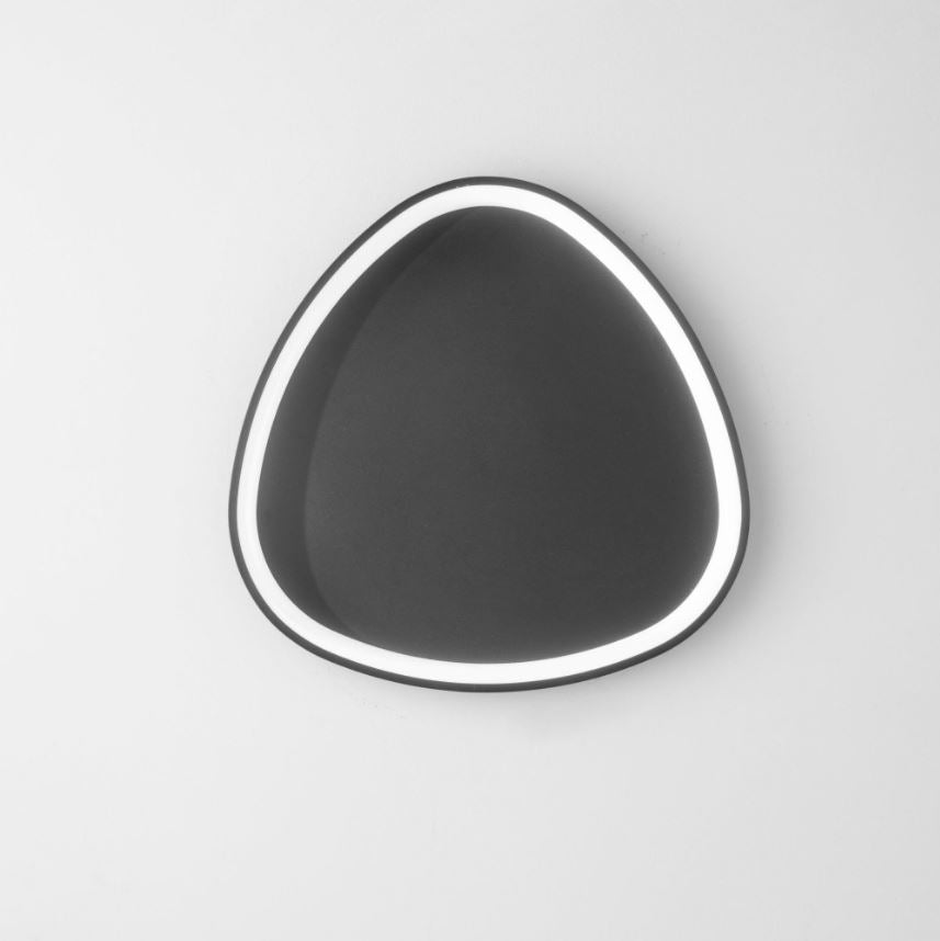 Plafoniera LED ovale in alluminio bianco-nero diffusore in acrilico D.65cm 58W CCT 8360LM KLAPTON-PL65