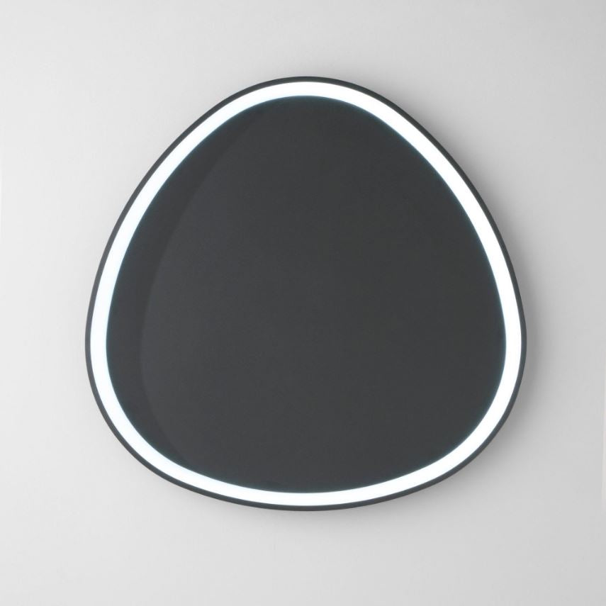 Plafoniera LED ovale in alluminio bianco-nero diffusore in acrilico D.85cm 80W CCT 11440LM KLAPTON-PL85