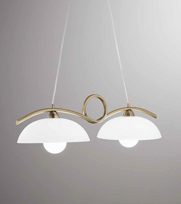 Bilanciere da cucina 2 luci metallo bronzo-cromo 2XE27 non incl. HALLEY