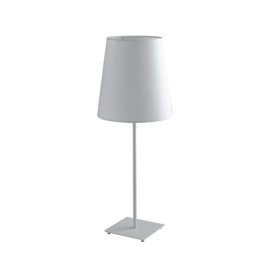 Lampada da tavolo in metallo con paralume in tessuto bianco-nero-grigio 1XE27 non incl. ELVIS