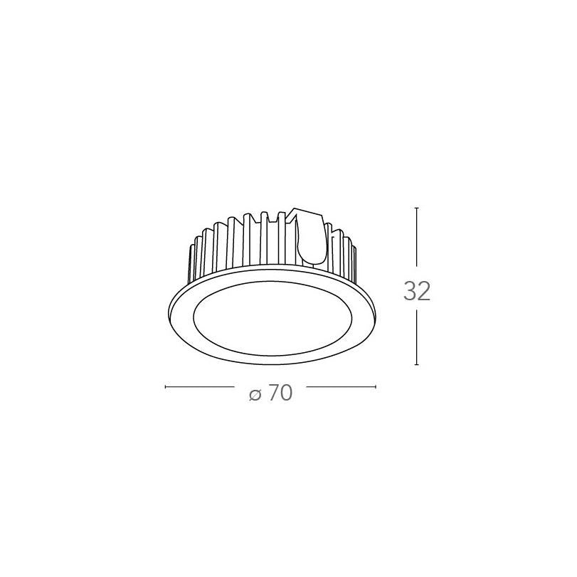 Faretto da incasso in alluminio con finitura bianco-nickel-oro 5W INC-FUSION