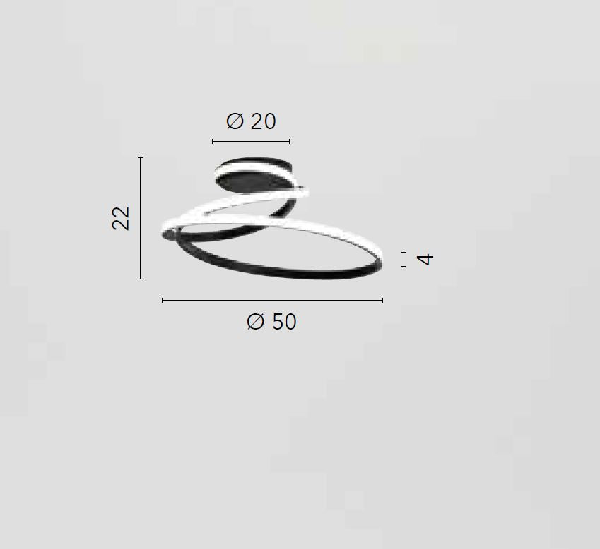 Plafoniera LED in alluminio forme circolari con diffusore in silicone bianco-nero-oro CCT 40W 5440LM COASTER-PL