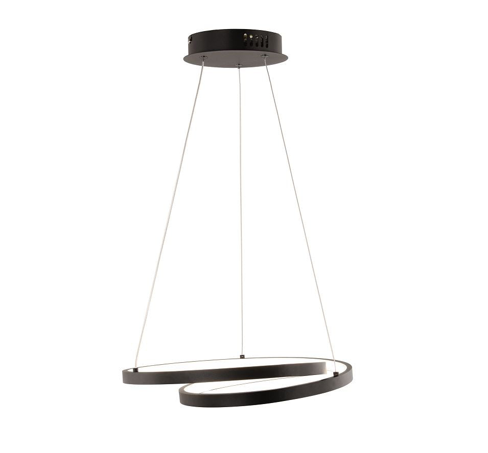 Sospensione LED forme circolari in alluminio bianco-nero-oro diffusore in silicone CCT D.40cm 30W 4000LM LIEVE-S