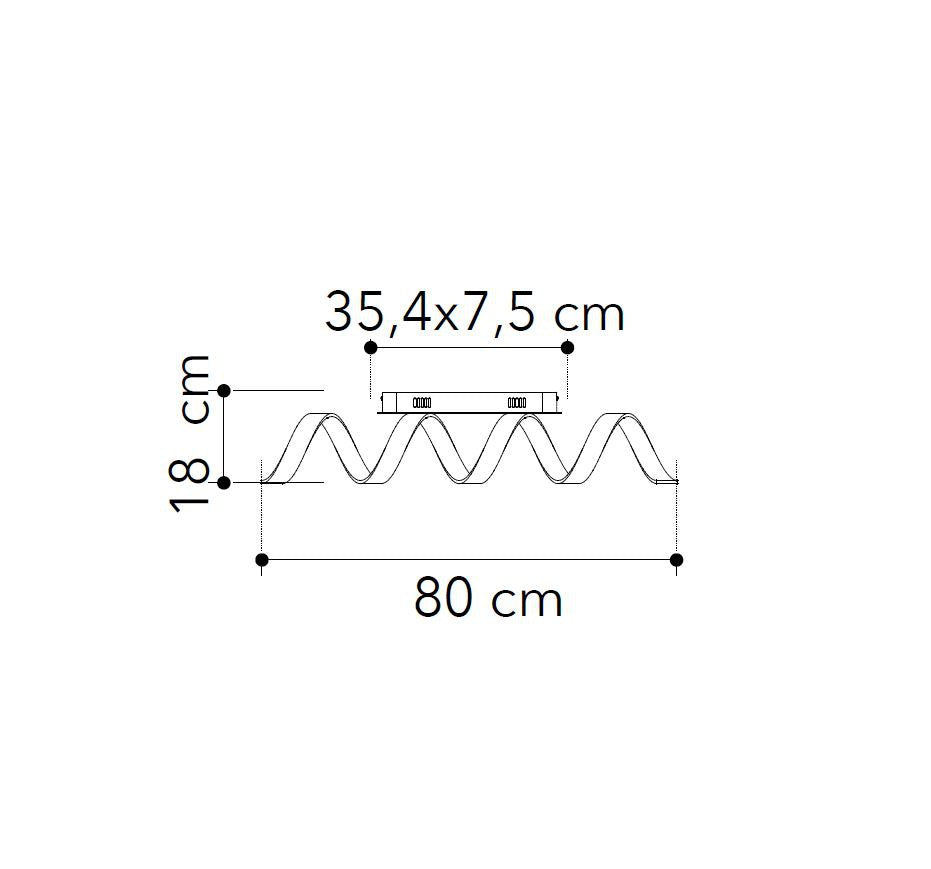 Plafoniera LED spirale in alluminio bianco-argento o nero-oro 20W 1680LM 3000-4000°k HELIX-PL4