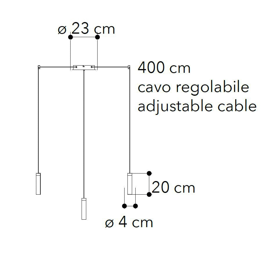 Plafoniera LED in alluminio bronzo ,diffusori in acrilico e luce biemissione 35W 3600LM 4000°k CANDLE-PL5