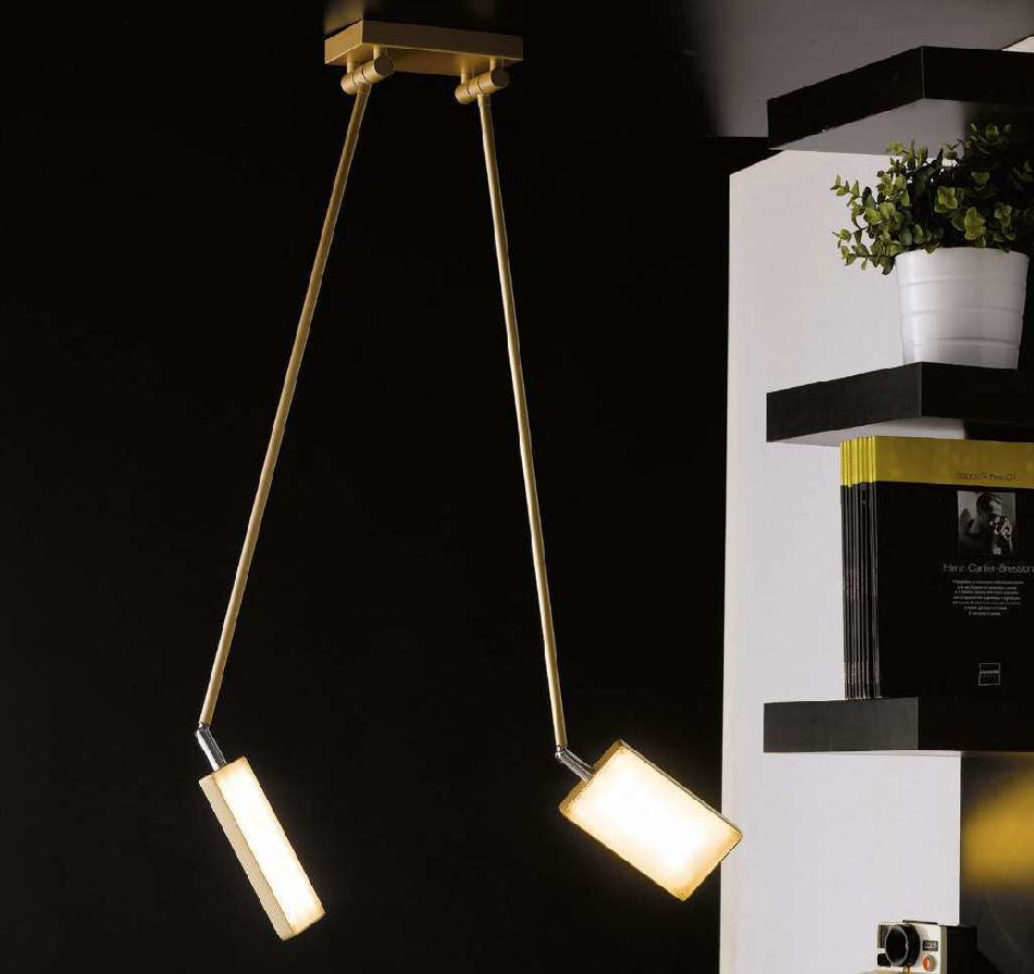 Sospensione LED in alluminio bianco-nero-silver-oro orientabile e regolabile 2x18W 3640LM 3200°k BOOK-PL