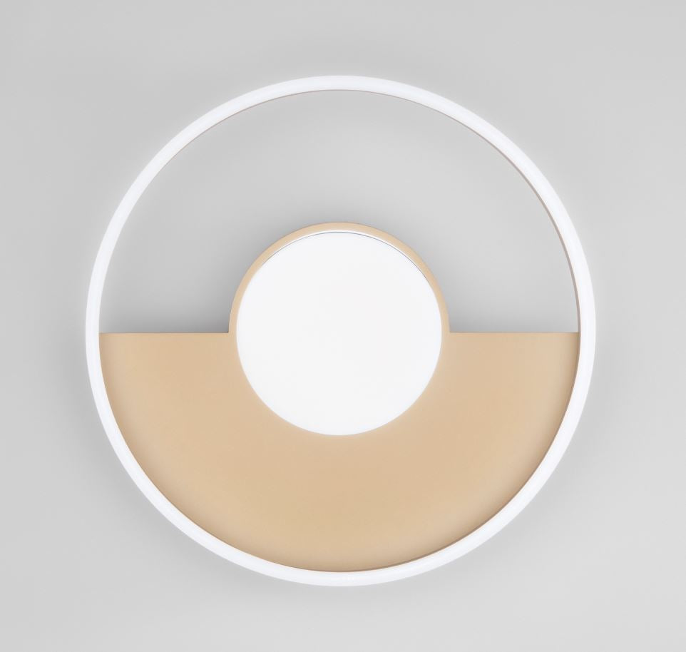 Plafoniera LED in metallo bianco e oro con luce centrale e diffusore acrilico 38W 5700LM CCT KANDINSKY-PL50