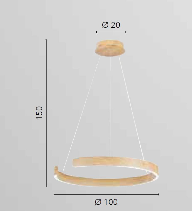 Sospensione LED semicerchio effetto marmo in metallo 50W 6600LM CCT NAVEL-S100MB