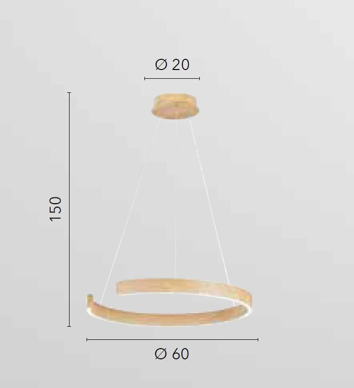 Sospensione LED semicerchio effetto marmo in metallo 30W 3900LM CCT NAVEL-S60MB