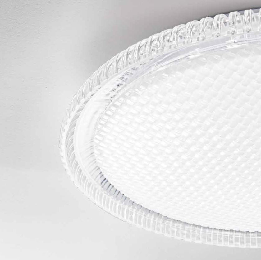 Plafoniera LED struttura metallo diffusore acrilico decorato bianco CCT D.60cm 37.5W 6000LM FROZEN