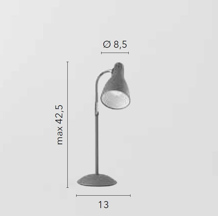 Lampada da scrivania in alluminio con diffusore orientabile bianco-nero-grigio 1XE14 non incl.