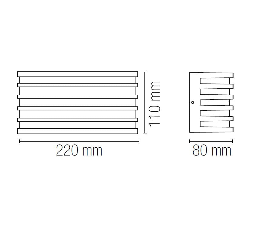 Applique LED alluminio diffusore policarbonato 12W 1440LM CCT bianco-antracite e corten IP54