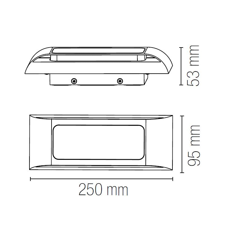 Applique LED alluminio biemissione ed emissione frontale IP65 bianco-antracite e corten 12W 580LM CCT