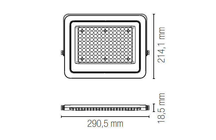 Proiettore per esterno led IP65 alluminio finitura silver 4000-6000°k varie potenze ATHOS