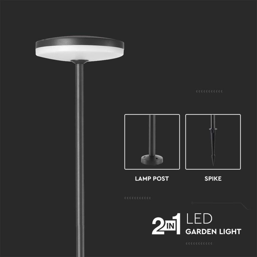 V-TAC Lampada LED da Giardino 12W con Picchetto a con Doppio Fissaggio a Terra Colore Antracite 4000K IP65