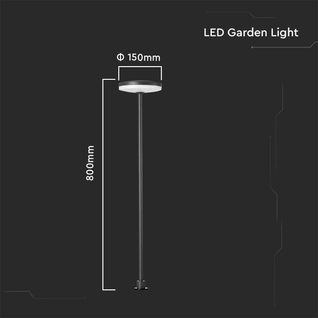 V-TAC Lampada LED da Giardino 12W con Picchetto a con Doppio Fissaggio a Terra Colore Antracite 4000K IP65