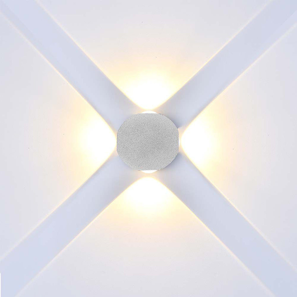 V-TAC Applique LED da Muro 4W con 4 Fasci Luminosi Corpo Bianco 4000K IP54