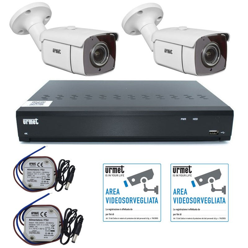 URMET KIT VIDEOSORVEGLIANZA AHD 5M 4CANALI CON 2 TELECAMERE 1097/814