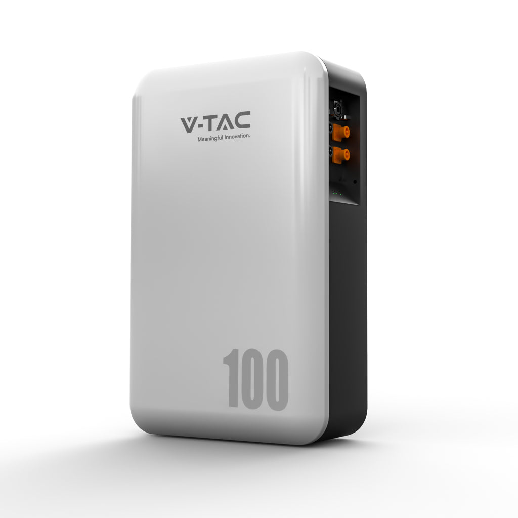 V-TAC Batteria di Accumulo 5.12kWh al Litio-Ferro-Fosfato LiFePO4 BMS Integrato per Inverter Fotovoltaici CEI 0-21 51.2V 100Ah IP65 Garanzia 10 Anni