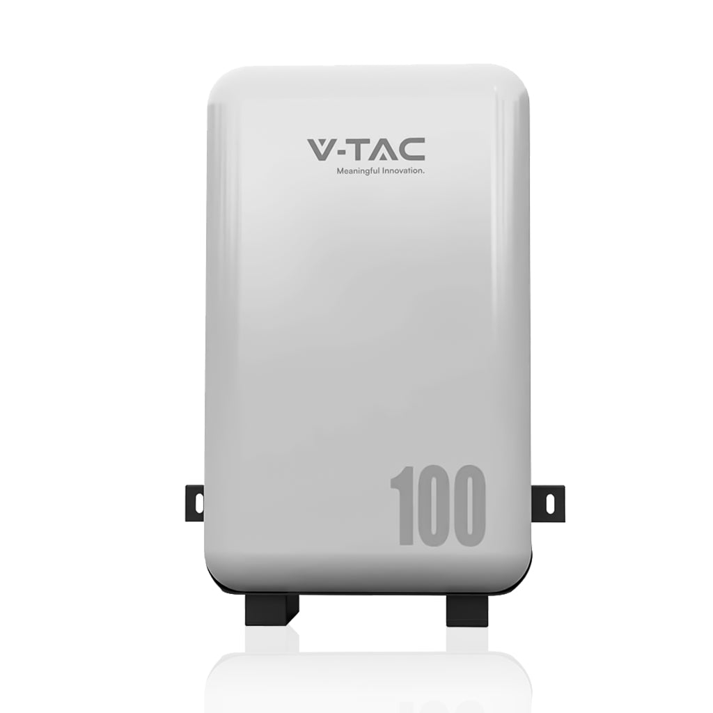 V-TAC Batteria di Accumulo 5.12kWh al Litio-Ferro-Fosfato LiFePO4 BMS Integrato per Inverter Fotovoltaici CEI 0-21 51.2V 100Ah IP65 Garanzia 10 Anni