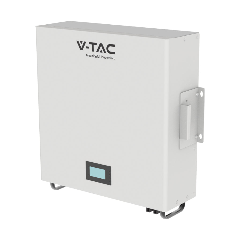 V-TAC Batteria di Accumulo 5.12kWh al Litio-Ferro-Fosfato LiFePO4 BMS Integrato per Inverter Fotovoltaici CEI 0-21 51.2V 100Ah Garanzia 10 Anni