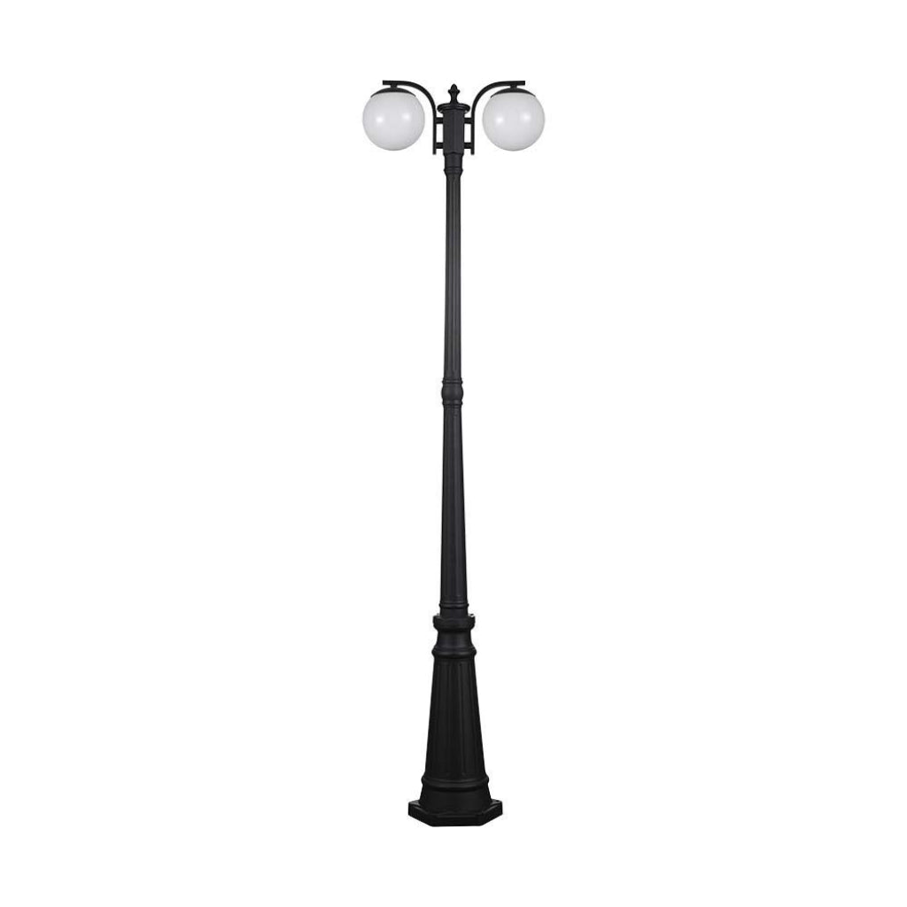 V-TAC Lampione LED con Doppio Portalampada a Lanterna 2xE27 Colore Nero Opaco IP44