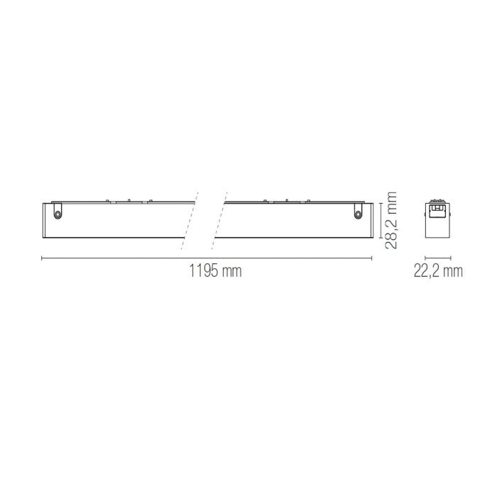 Lampada lineare magnetica su binario DAVINCI-LINE finitura nera 10-20-30-40W