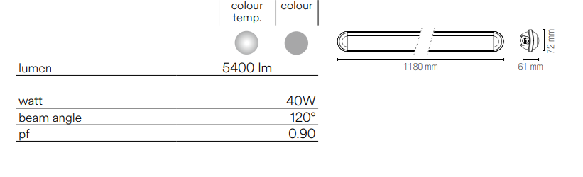 Plafoniera stagno in policarbonato led integrato luce natura 4000°k NAUTILUS