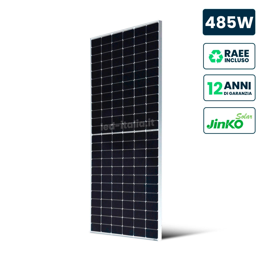 V-TAC Modulo Fotovoltaico JINKO Solar TIER-1 da 485W Tiger Neo, Monocristallini N-Type TOPcon, Silver Frame IP67/IP68 12262