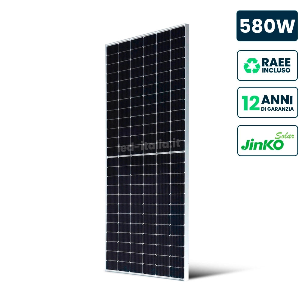 V-TAC Pannello Solare Fotovoltaico Modulo 485W JINKO Solar TIER-1 Tiger Neo, Monocristallino N-Type TOPCon, Silver Frame IP67/IP68 2278x1134x30mm