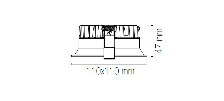 Faretto da incasso con struttura in alluminio antiriflesso bianco satinato quadrato INC-XANTO