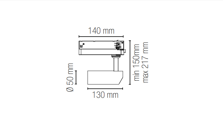 Proiettore led su binario trifase LED-ACTION finitura bianca-nera