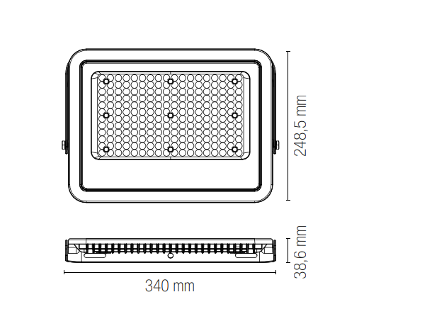 Proiettore per esterno led IP65 alluminio finitura silver 4000-6000°k varie potenze ATHOS