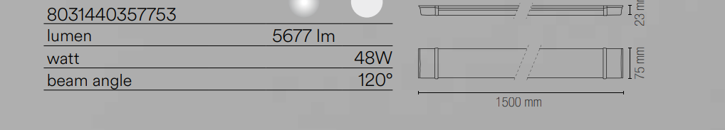 Barra sottopensile ultra sottile led integrato 4000°k struttura in PC bianco e diffusore in PC bianco collezione BATTEN