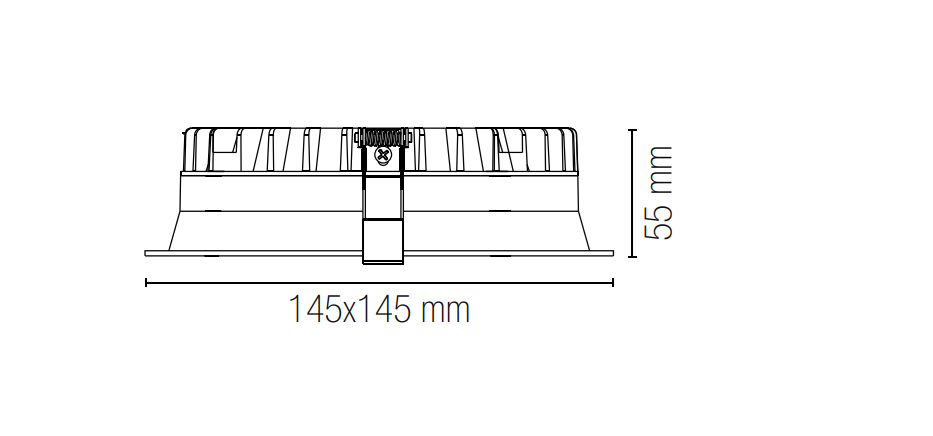 Faretto da incasso con struttura in alluminio antiriflesso bianco satinato quadrato INC-XANTO