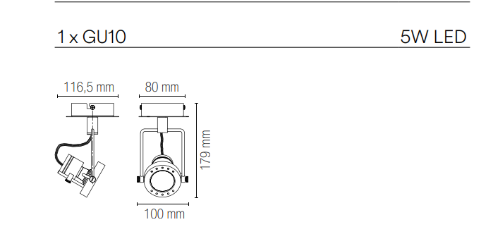 Spot in metallo con punti luce orientabili in bianco , nero e nikel spazzolato lampade GU10 non incluse