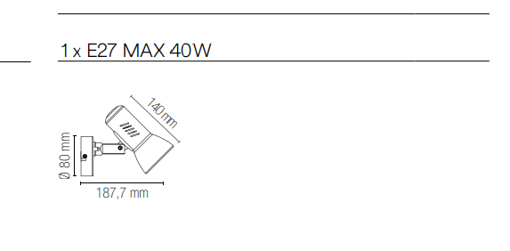 Spot in metallo con punti luce orientabili con finitura bianca lampade E14 non incluse collezione CARRERA