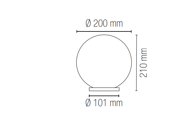 Sfera in PMMA su palo per esterno trasparente , bianco o fumè diametro 20-25-30 cm 1XE27 non inclusa POLLY