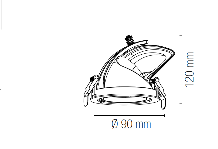 Faretto ad incasso antiriflesso in alluminio bianco satinato e riflettore silver estraibile e orientabile INC-DELTA