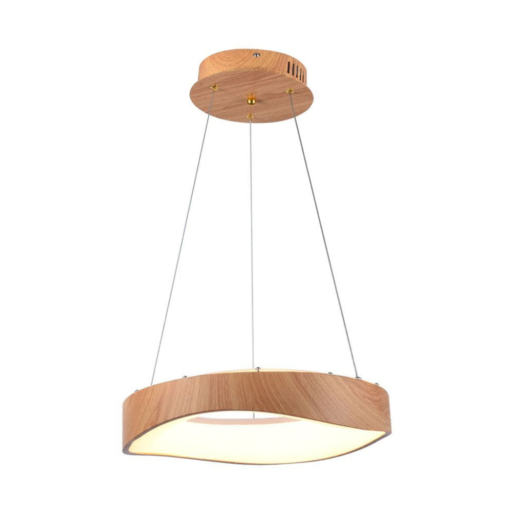 V-TAC V-TAC Lampadario LED a Sospensione 18W dal Design Moderno Circolare Colore Legno D400xH1400mm 3000K