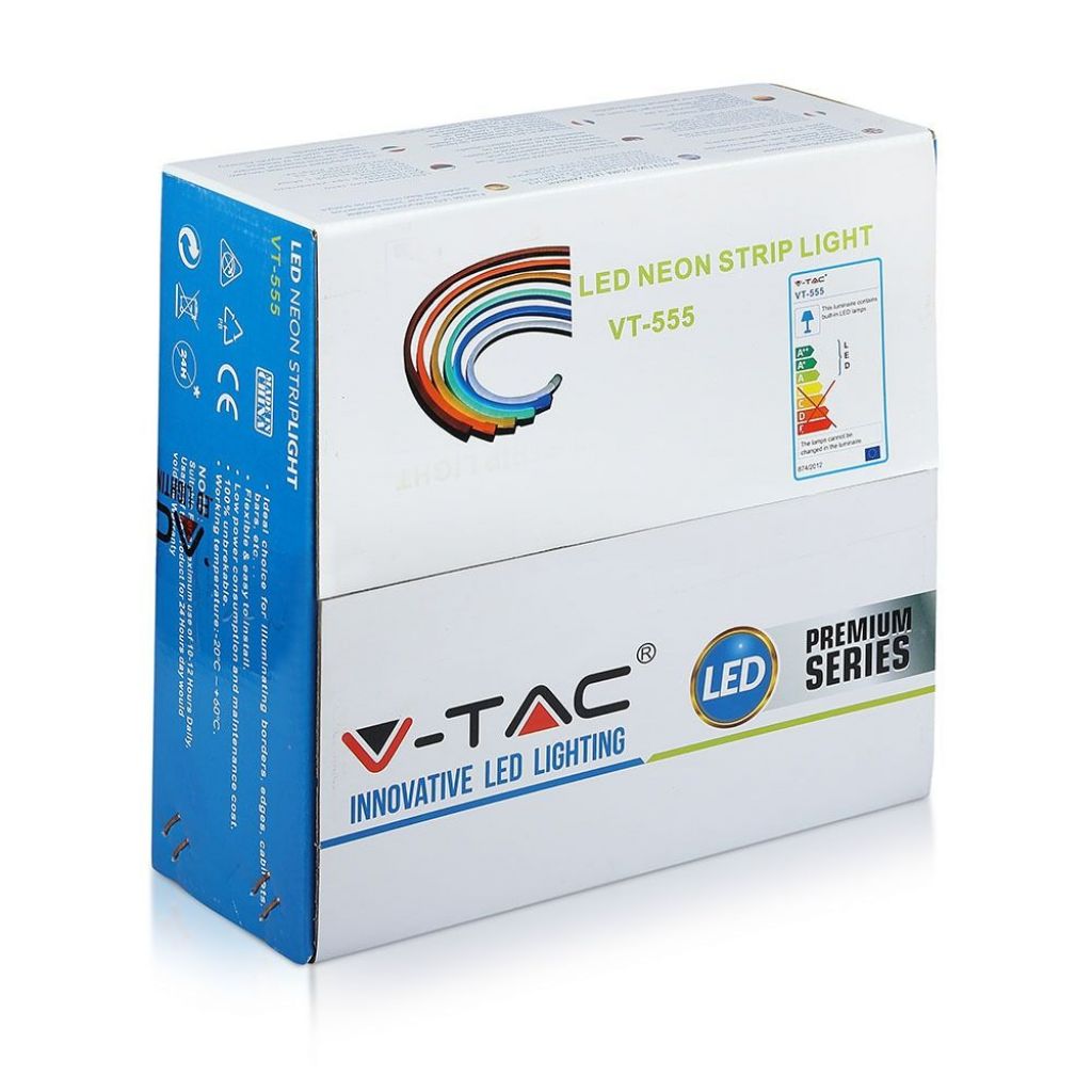 V-TAC Neon Flex 8W/m 120 LED/m Bobina 10m 24V Blu IP65