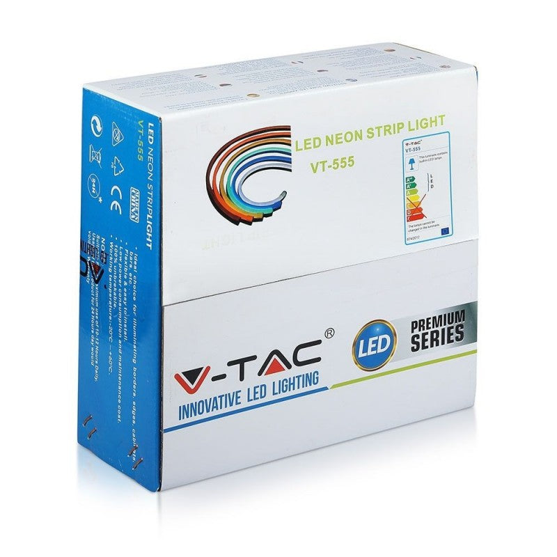 V-TAC Neon Flex 8W/m 120 LED/m Bobina 10m 24V Rosso IP65